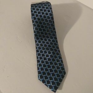 Perry Ellis Portfolio Black Square Tie Mens 56"